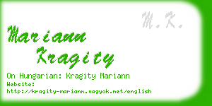 mariann kragity business card